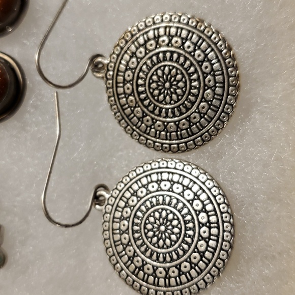 Sterling 925 Fire Opal Earrings & Ring - Bundle. - Picture 7 of 11